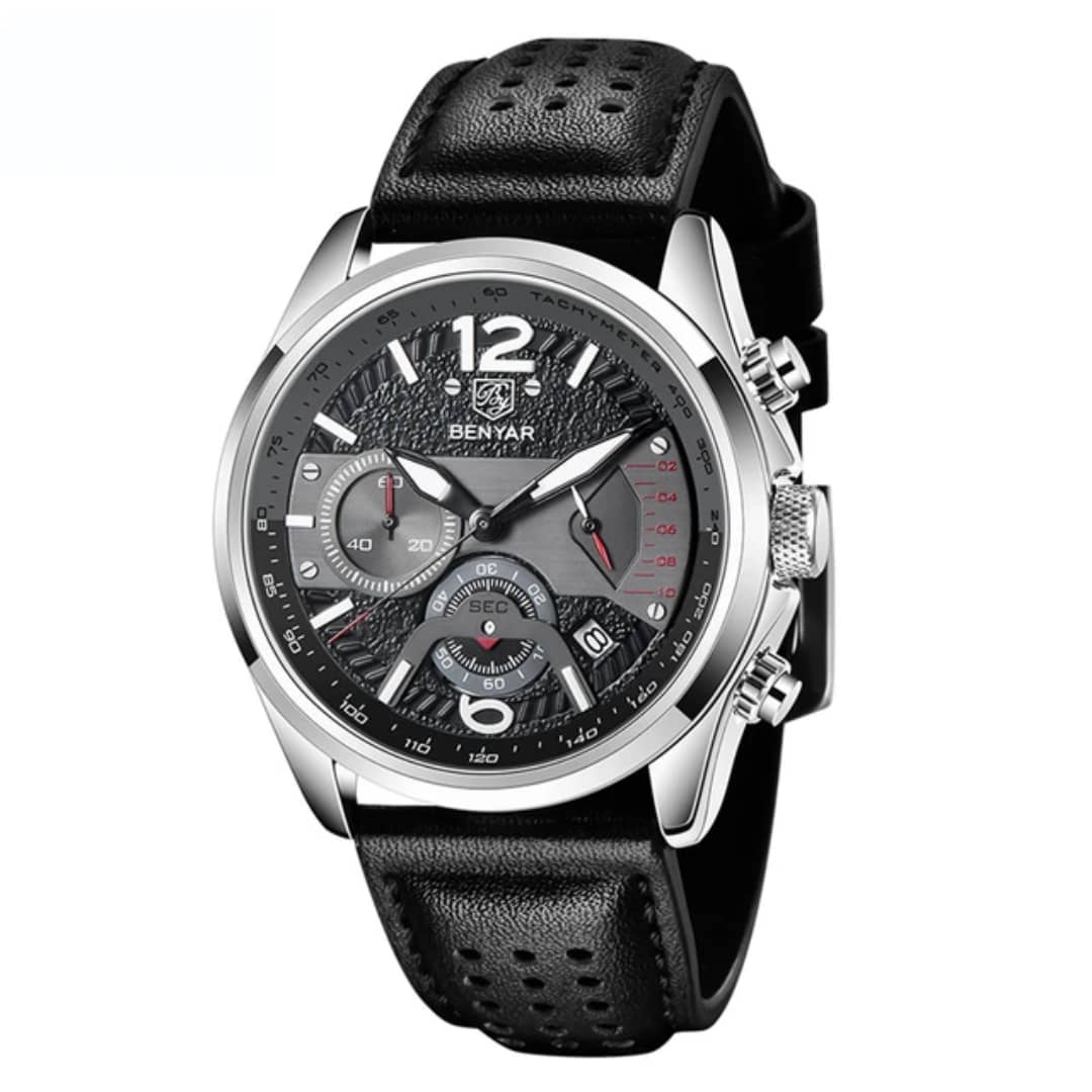 Montre Benyar 5171M (Ref MM135 Bracelet Cuir Noir)