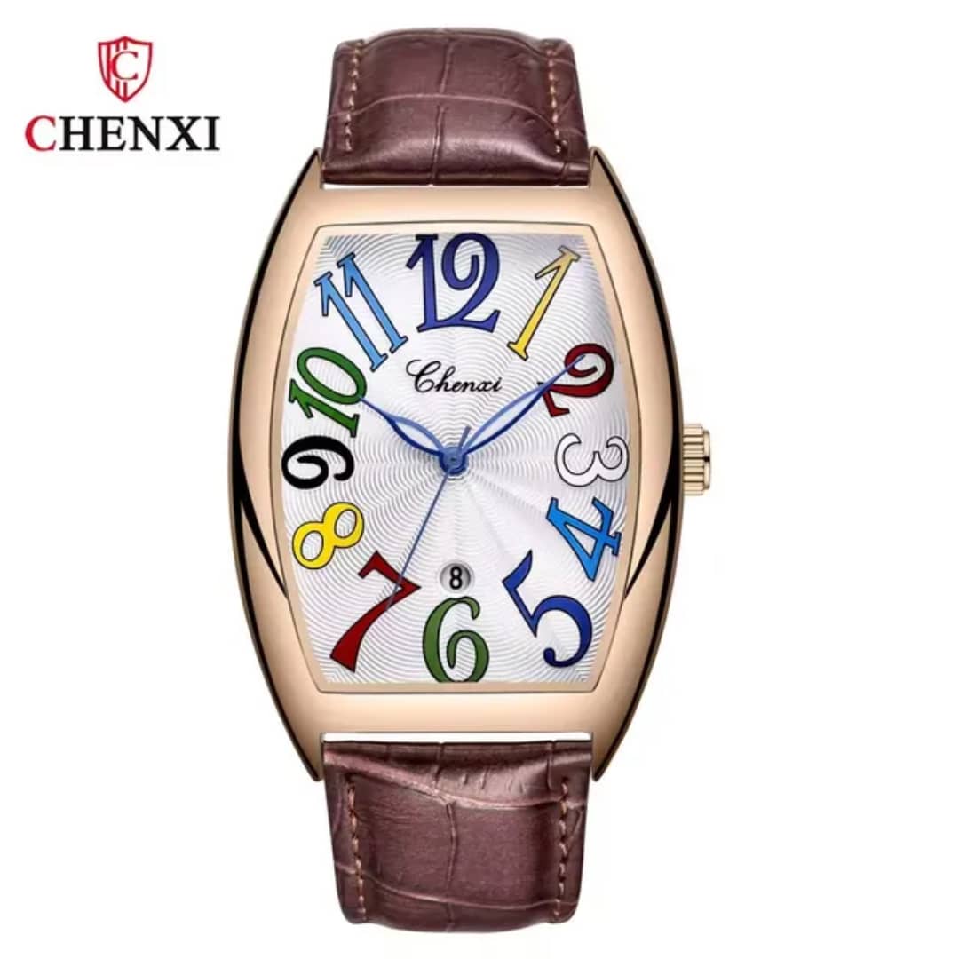 Montre Chenxi Or (Ref MM134 Bracelet Cuir Marron)