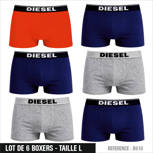 Lot de 6 Boxers DIESEL – Taille L – Réf. B610