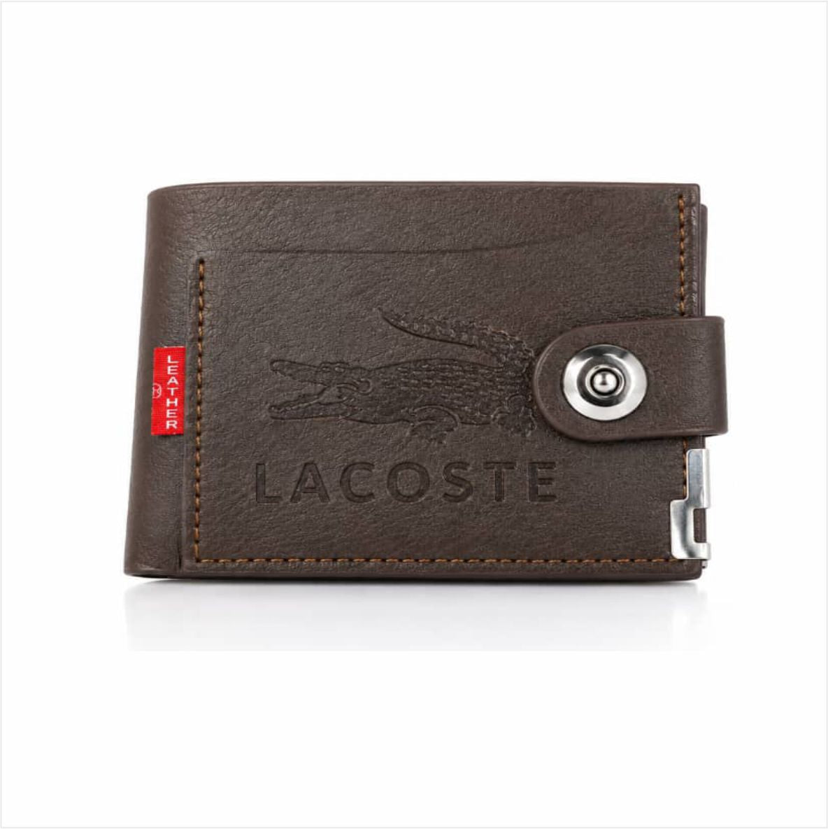 Portefeuille marron Lacoste en simili cuir