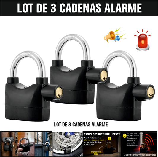 Cadenas Alarme (Lot de 3)