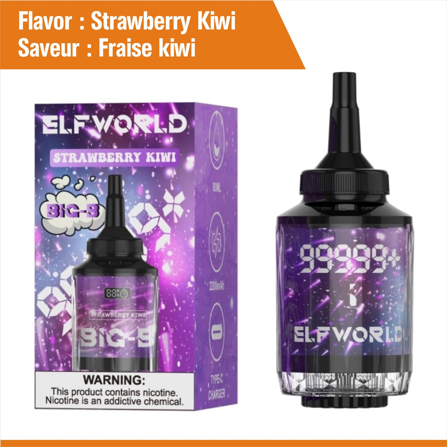 100K Puffs - Strawberry Kiwi - Fraise kiwi