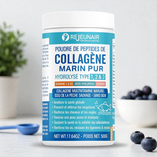 Collagène Pot de 500g (Poudre de Collagène Marin Pur Hydrolysé)