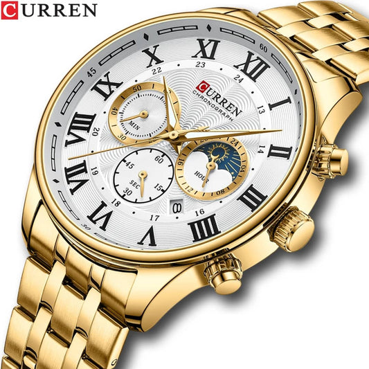 Montre Curren (Ref MM160) Bracelet  en Acier inoxydable massif