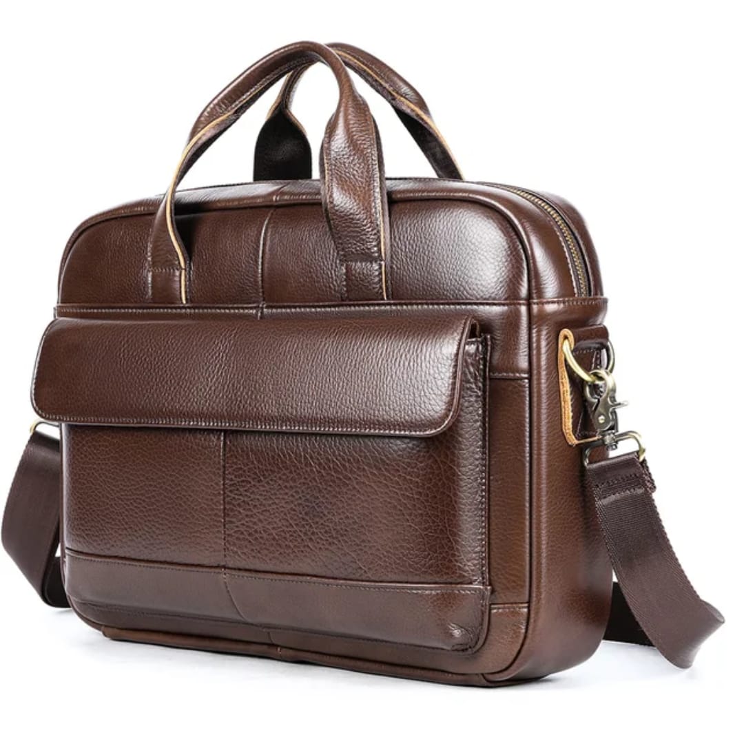 Porte Documents Marron en Cuir Véritable  (Ref SC02)