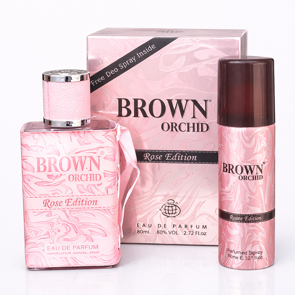 Brown Orchid Rose Edition (Eau De Parfum – 80ml + Perfumed Spray)80ml + Deo Spray)