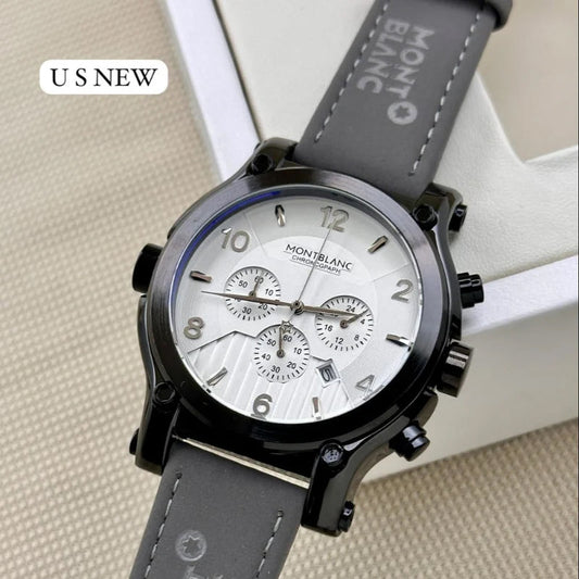 Montre Montblanc (Ref MM062 bracelet en cuir Gris)